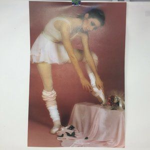 1980s Pink Ballerina Dancer Prima Donna Poster